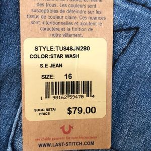 True Religion Jeans StarWash Waist 16 skinny